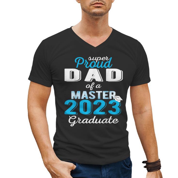 Proud Dad Of 2023 Class Master Graduate Family Graduation Men's V-Neck T-Shirt