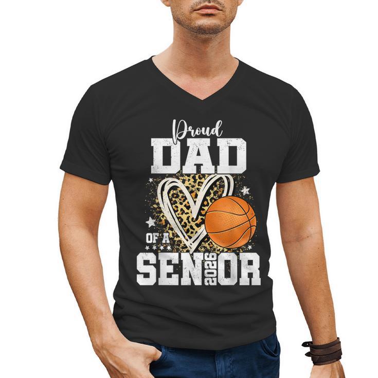 Proud Dad Of A 2026 Senior Basketball Graduation Leopard Men's V-Neck T-Shirt