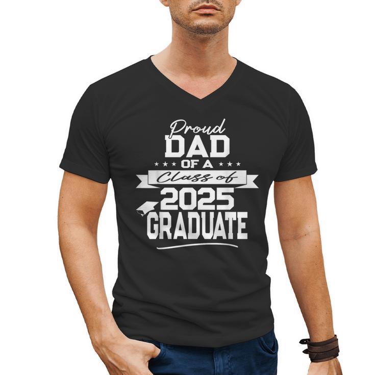 Proud Dad Class Of 2025 Graduate Graduation Ceremony Men's V-Neck T-Shirt