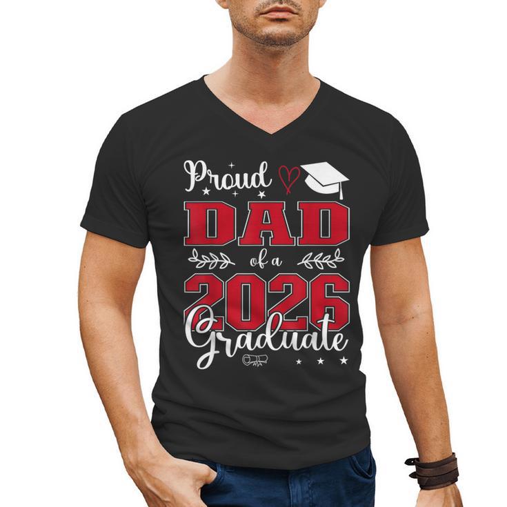 Proud Dad Of a Class Of 2026 Graduate For Graduation Men's V-Neck T-Shirt