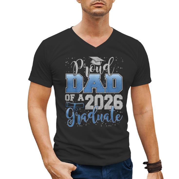 Proud Dad Of a Class Of 2026 Graduate Senior Graduation Men's V-Neck T-Shirt