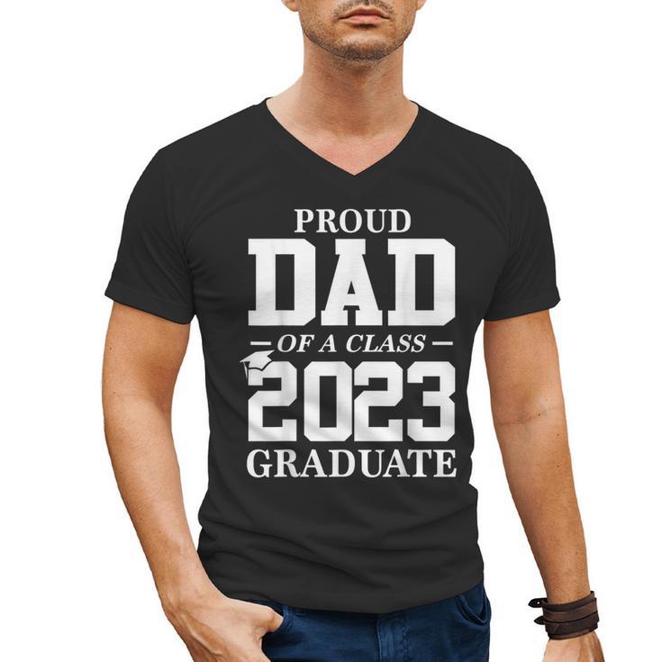 Proud Dad Graduation Senior 23 Grad Class Of 2023 Men's V-Neck T-Shirt