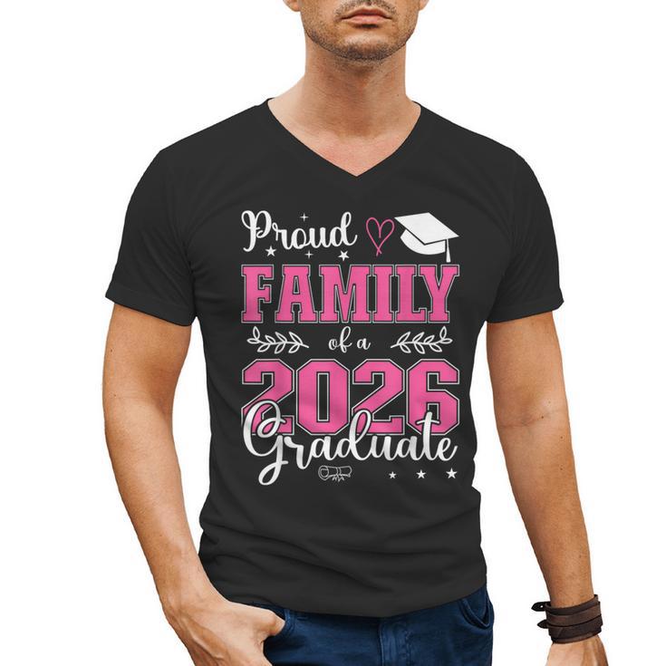 Proud Family Of a Class Of 2026 Graduate For Graduation Men's V-Neck T-Shirt
