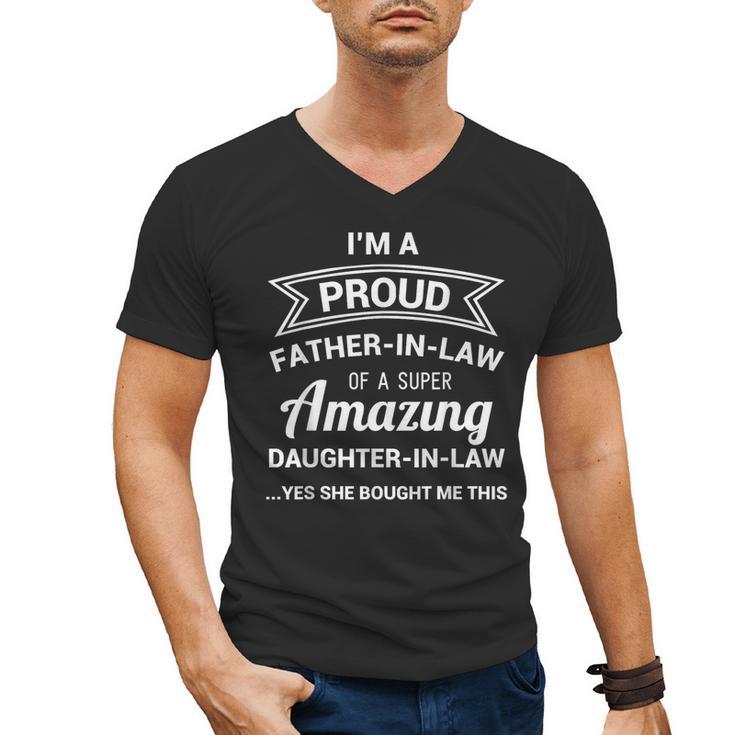 Proud Father In Law Shirt Dad Fathers Day Ideas Men's V-Neck T-Shirt