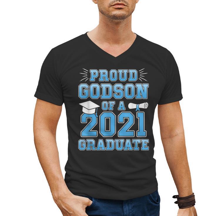 Proud Godson Of a 2021 Graduate School Graduation Family Men's V-Neck T-Shirt