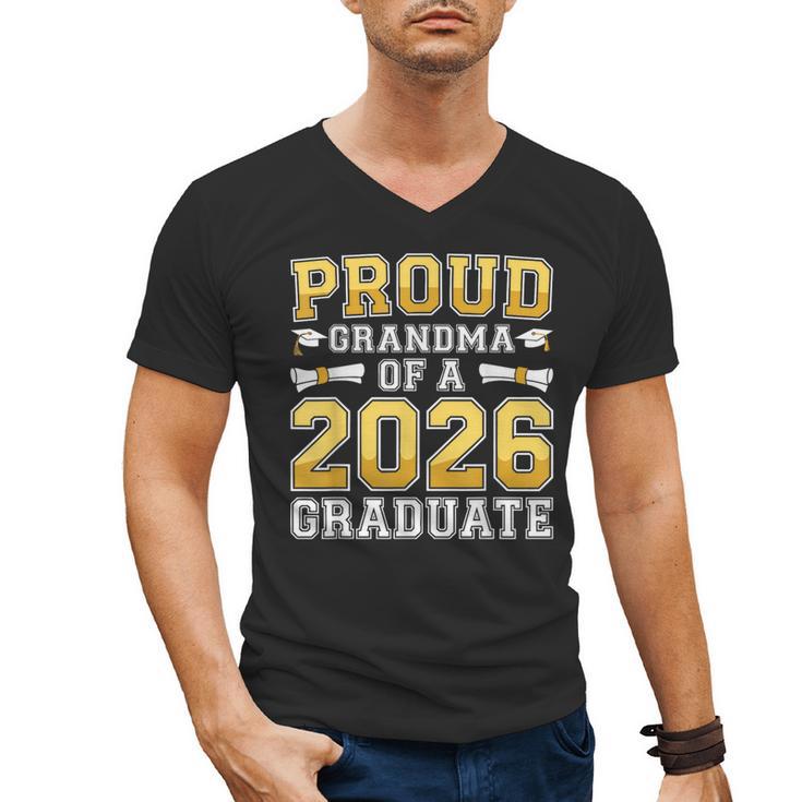 Proud Grandma Of A 2026 Graduate Shirt Class 2026 Graduation Men's V-Neck T-Shirt