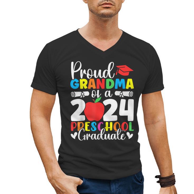Proud Grandma Of Class Of 2024 Preschool Graduate Graduation Men's V-Neck T-Shirt
