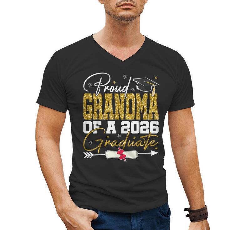 Proud Grandma Of Senior 2026 Graduate Family Graduation 2026 Men's V-Neck T-Shirt