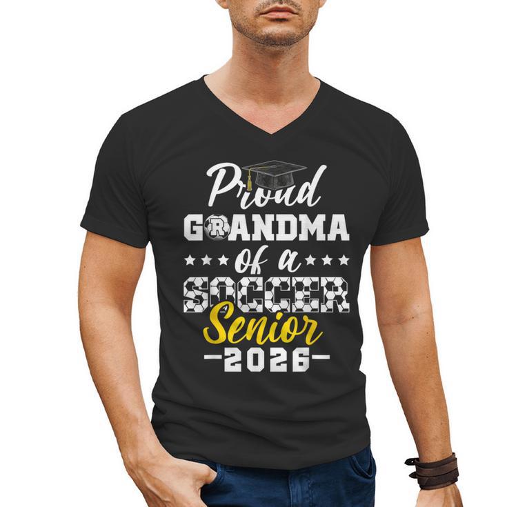 Proud Grandma Of a Soccer Senior 2026 Graduation Gifts Men's V-Neck T-Shirt