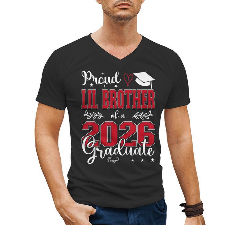 Proud Lil Brother Of a Class Of 2026 Graduate For Graduation Men's V-Neck T-Shirt