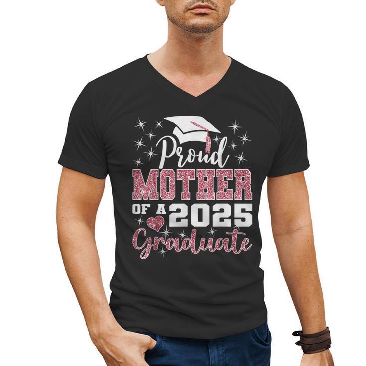 Proud Mother Of 2025 College Graduate Family Graduation Men's V-Neck T-Shirt