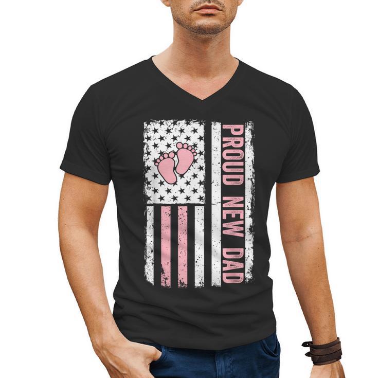 Proud New Dad New Girl Baby Fathers Day First Time Dad Men's V-Neck T-Shirt