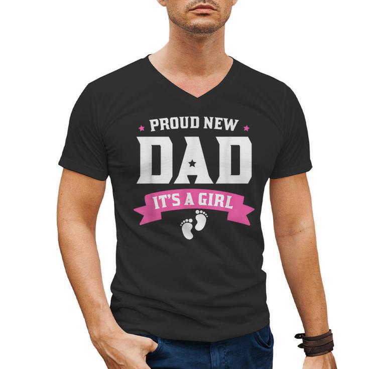 Proud New Dad Its A Girl Baby Gender Announcement Men's V-Neck T-Shirt