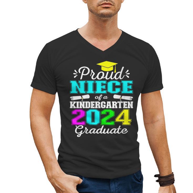 Proud Niece Of Kindergarten Graduate 2024 Graduation Niece Men's V-Neck T-Shirt