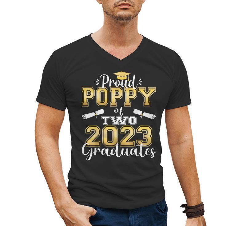 Proud Poppy Of Two 2023 Graduate Class 2023 Graduation Men's V-Neck T-Shirt