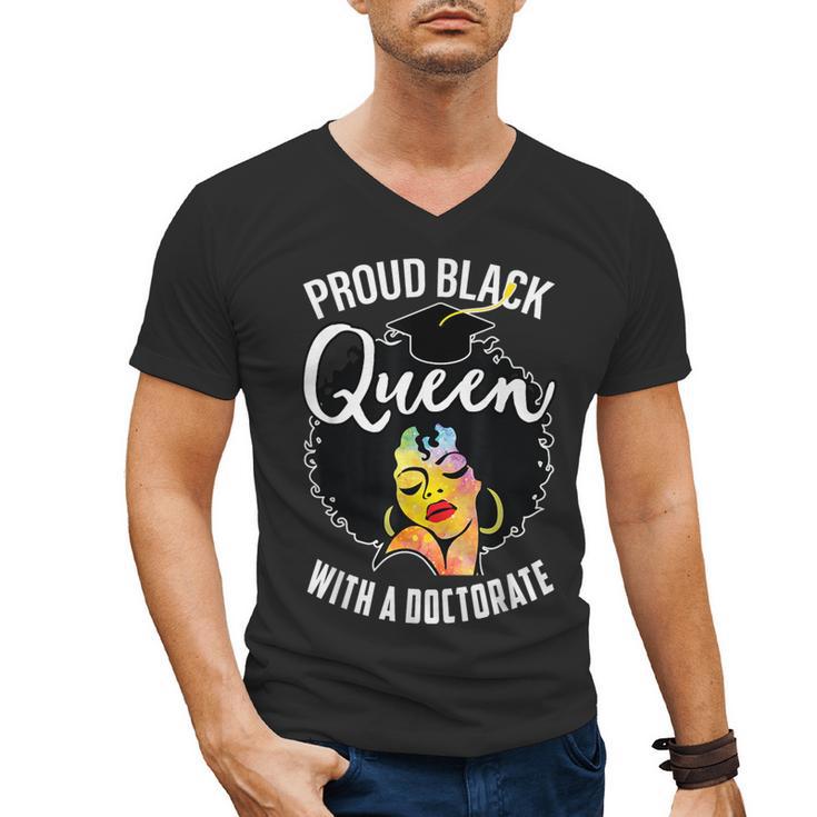 Proud Queen PhD Doctorate Degree Graduation Woman Girl Men's V-Neck T-Shirt