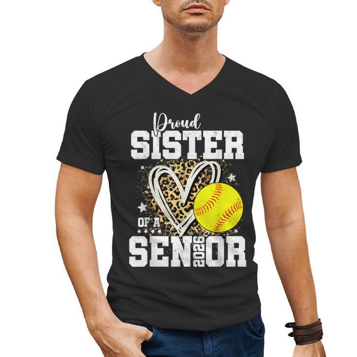 Proud Sister Of A 2026 Senior Softball Graduation Leopard Men's V-Neck T-Shirt