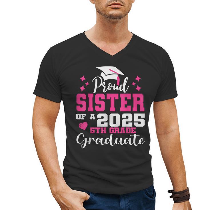 Proud Sister Of 5th Grade Graduate 2025 Family Graduation Men's V-Neck T-Shirt