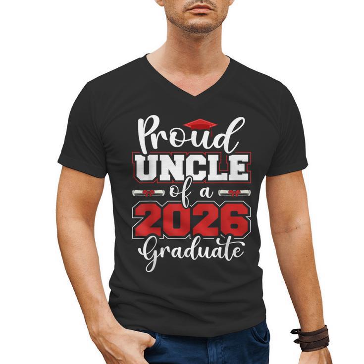 Proud Uncle Of A 2026 Graduate Senior Family Graduation Men's V-Neck T-Shirt