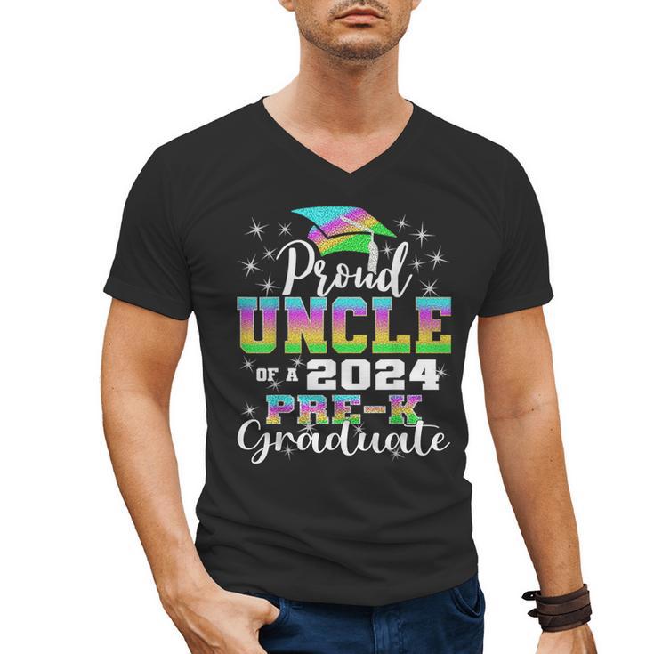 Proud Uncle Of PreK School Graduate 2024 Graduation Uncle Men's V-Neck T-Shirt