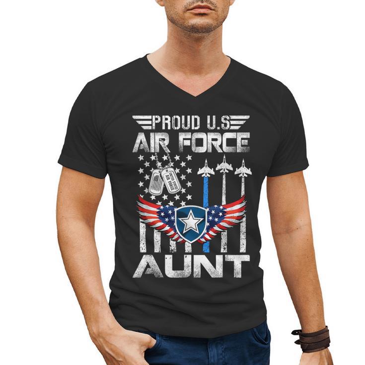 Proud US Air Force Aunt Flag Air Force Graduation Aunt Tee Men's V-Neck T-Shirt