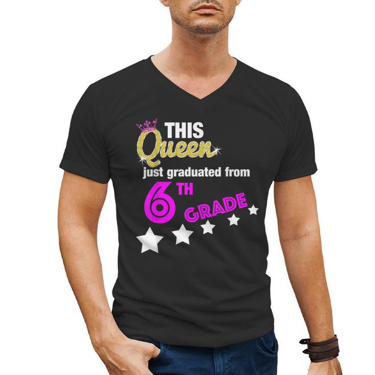 Queen 6th Grade Graduation  For Girls Men's V-Neck T-Shirt
