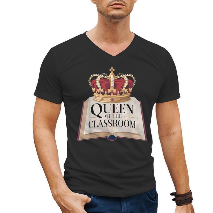 Queen Of The Classroom Appreciation Royal Crown Book Men's V-Neck T-Shirt