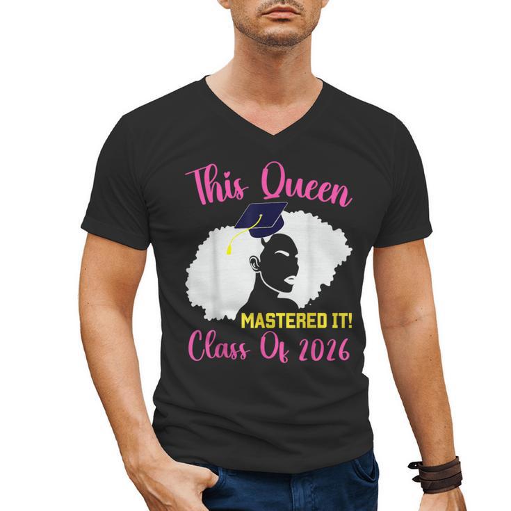 This Queen Mastered It Masters Graduation Class Of 2026 Men's V-Neck T-Shirt