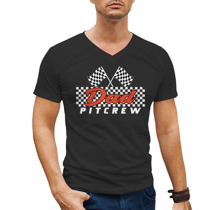Race Car Birthday Party Racing Family Dad Pit Crew Men's V-Neck T-Shirt