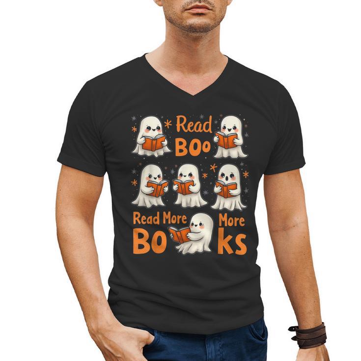 Read Boo KS Read More Bo KS Cute Ghost Reading Book Men's V-Neck T-Shirt