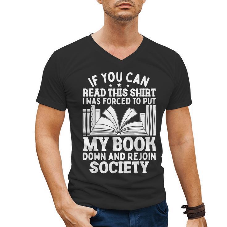 If You Can Read This For Book Lovers Reading Men's V-Neck T-Shirt