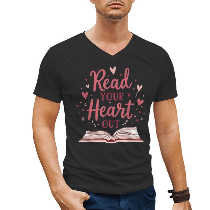 Read Your Heart Out Book Escape Into Stories Men's V-Neck T-Shirt