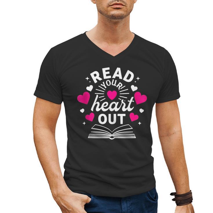 Read Your Heart Out Cute Teacher Women Book Lovers Men's V-Neck T-Shirt