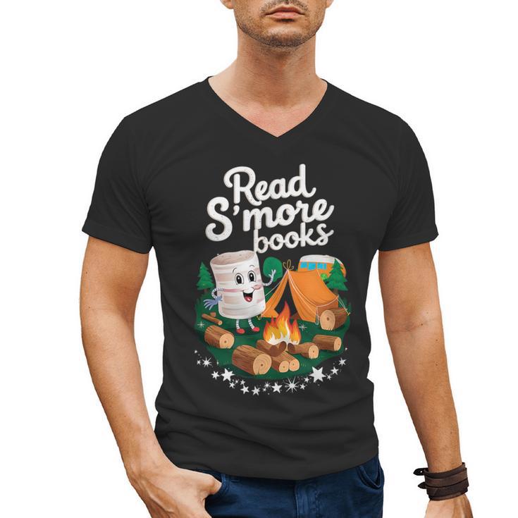 Read S'More Books Around Campfire National Book Week Men's V-Neck T-Shirt