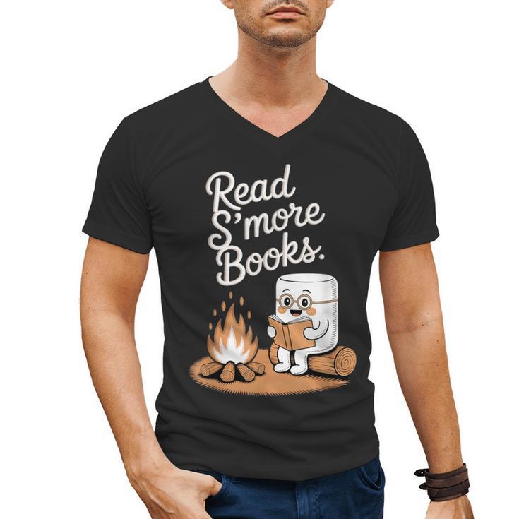 Read S'More Books Camping Outdoors Reading Campfire Smores Men's V-Neck T-Shirt