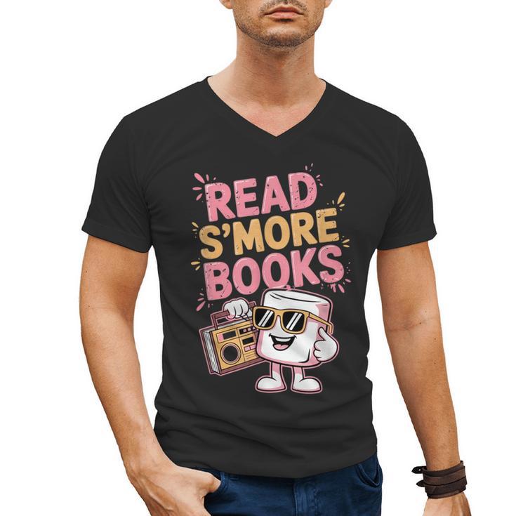 Read S'More Books Camping Outdoors Travel Campfire Smores Men's V-Neck T-Shirt