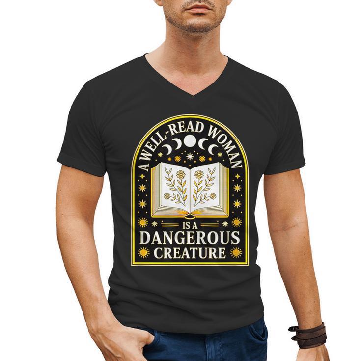 A Well Read Woman Is A Dangerous Creature For Book Lovers Men's V-Neck T-Shirt