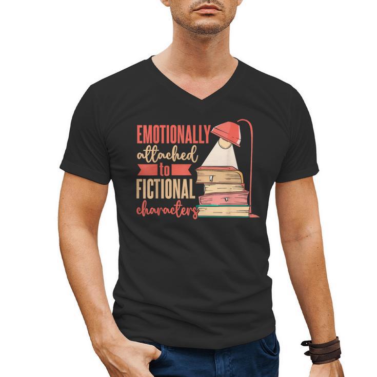Reader Bookworm Fictional Character Reading Introvert Men's V-Neck T-Shirt