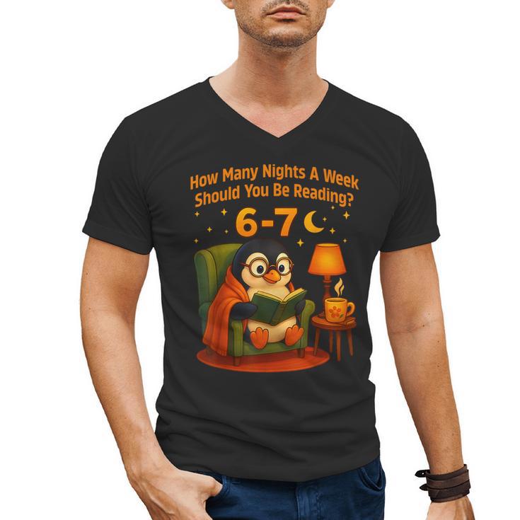 Reading 6 7 Six Seven Meme English Teacher Book Lover Men's V-Neck T-Shirt