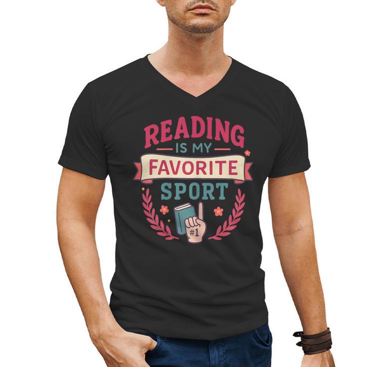 Reading Is My Favorite Sport Book Lover Keepsake For Women Men's V-Neck T-Shirt