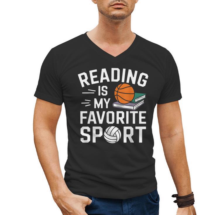 Reading Is My Favorite Sport Reading Book Lover Reader Men's V-Neck T-Shirt
