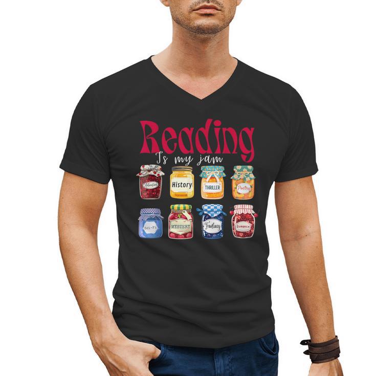 Reading Is My Jam Teacher Student Book Lovers Men's V-Neck T-Shirt