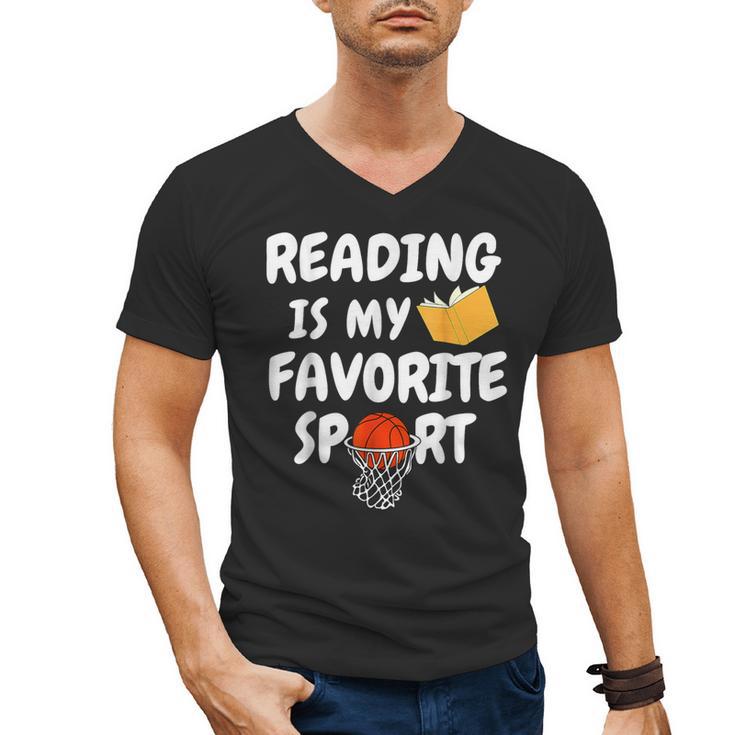 Reading Is My Tee Favorite Sport Basketball World Book Day Men's V-Neck T-Shirt