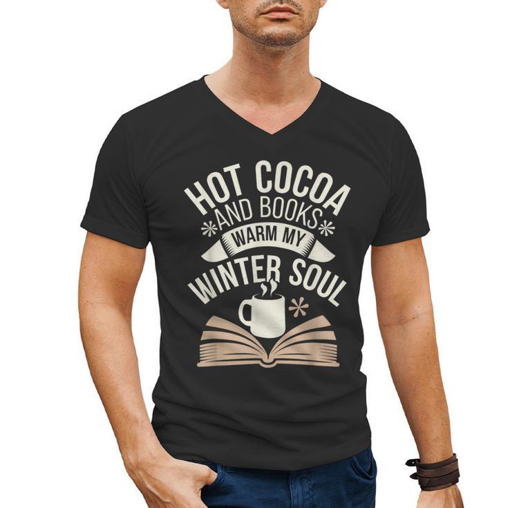 Reading All Winter Cozy Book Lover And Literary Escape Men's V-Neck T-Shirt
