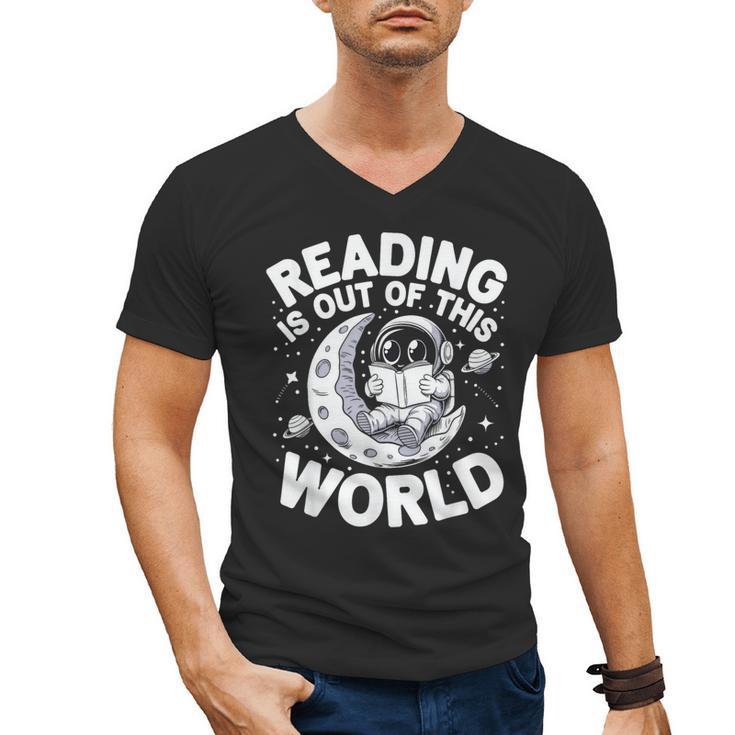 Reading Is Out Of This World Space Books Lover Men's V-Neck T-Shirt