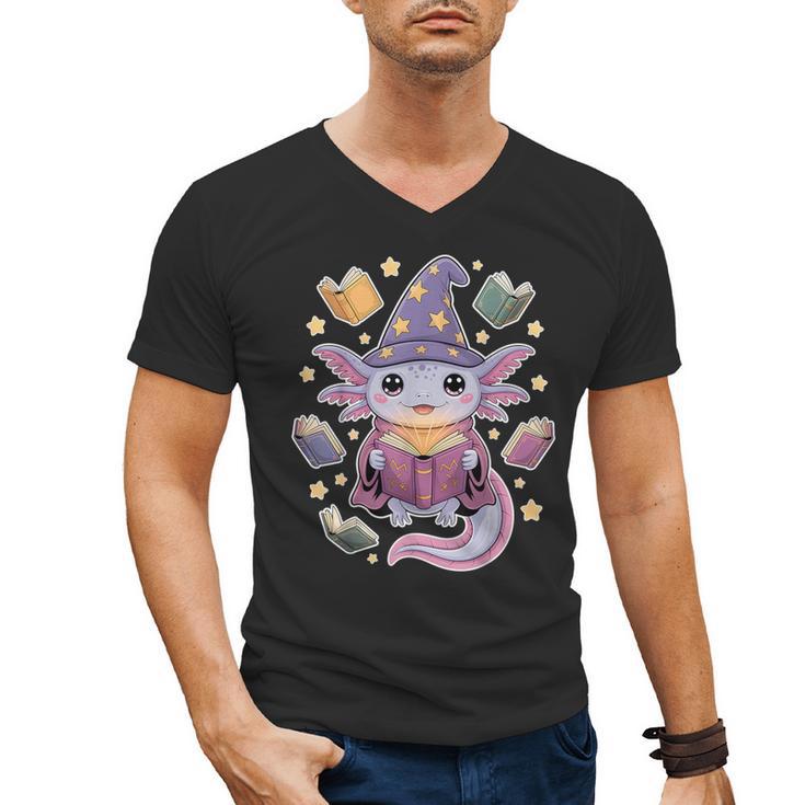 ReadsALOTL Cute Axolotl Book Lover Men's V-Neck T-Shirt