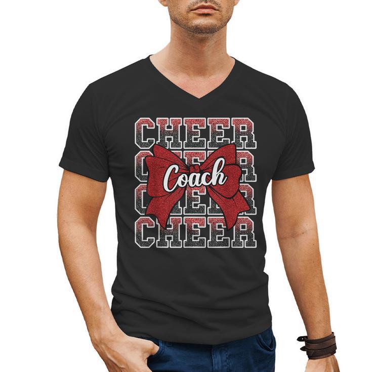 Red Sport Loud Proud Cheer Coach Dad Father's Day Men's V-Neck T-Shirt