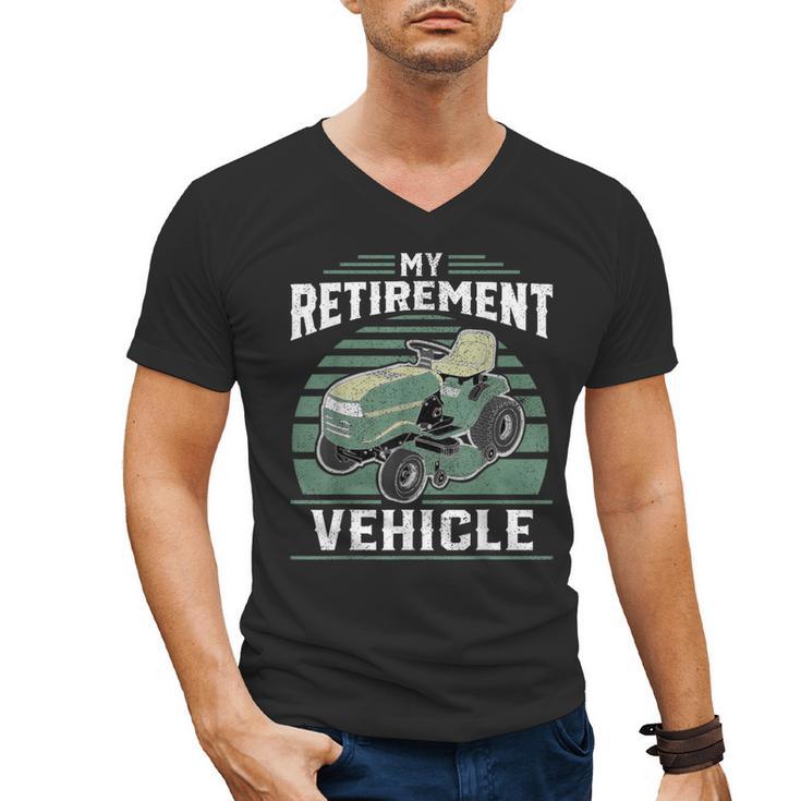 My Retirement Vehicle Riding Lawn Mower Retro Dad Men's V-Neck T-Shirt