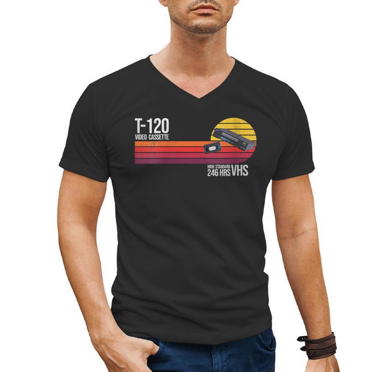 Retro 80's 90's Music Nostalgia Video Cassette Tape VHS Men's V-Neck T-Shirt