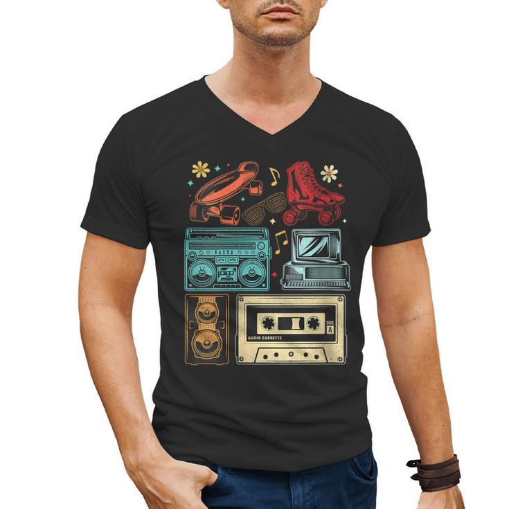 Retro Cassette 70s 80s 90s Music Vintage Party Nostalgia Men's V-Neck T-Shirt